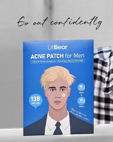 LitBear Acne Patch Pimple Patch  2 Sizes 138 Patches Professional Acne Absorbing Cover Patch for Men  Hydrocolloid Invisible Acne Patches For Face Zit Patch Acne Dots Tea Tree  Calendula Oil - acne patches