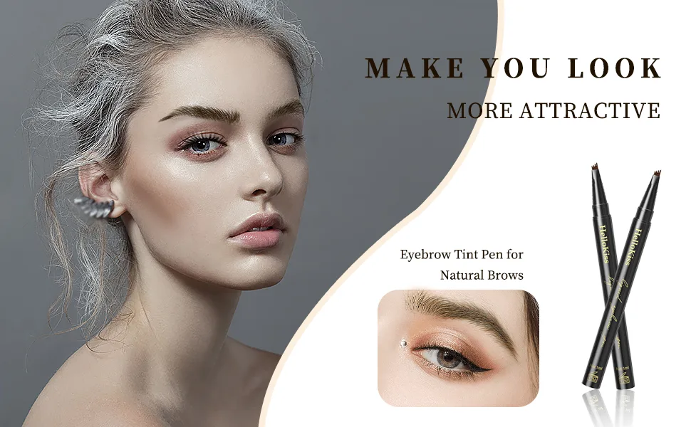 Eyebrow Pencil Eyebrow Microblading Pen Liquid Eyebrow Pen Micro 4 Point Brow Pen Long-Lasting Water-Resistant  Smudge-Proof Fine-Stroke Microblading Pencil Eyebrow Pencil Dark Brown - product information 2