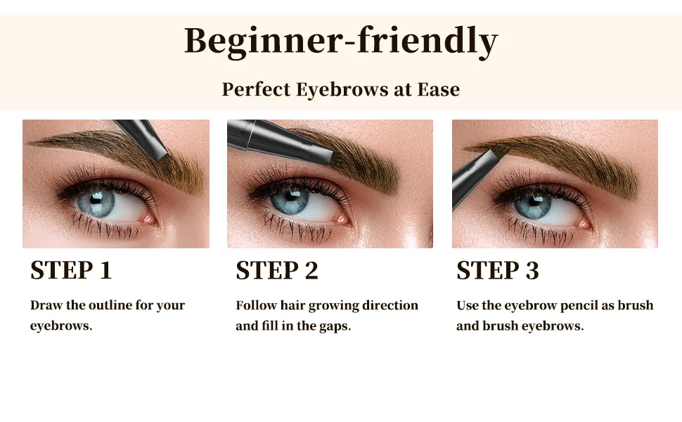 Eyebrow Pencil Eyebrow Microblading Pen Liquid Eyebrow Pen Micro 4 Point Brow Pen Long-Lasting Water-Resistant  Smudge-Proof Fine-Stroke Microblading Pencil Eyebrow Pencil Dark Brown - product information 3