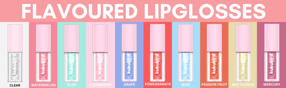 kukubird Non Sticky Fruit Flavoured Lightweight Lip Gloss Moisturizing Hydrating Lip Oils-Clear - product information 3