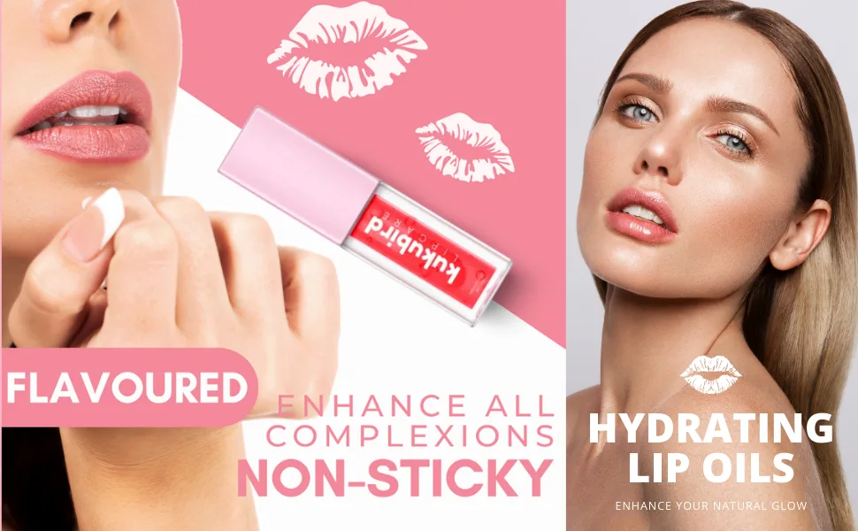 kukubird Non Sticky Fruit Flavoured Lightweight Lip Gloss Moisturizing Hydrating Lip Oils-Clear - LIPS