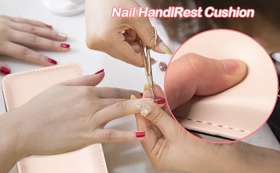 Nail Arm Rest Professional Microfiber Leather Nail Rest Stand Cushion For Acrylic Nails Wood Nail Pillow Hand Rest For Nail Tech Nail Mat For Table - Nail Arm Rest