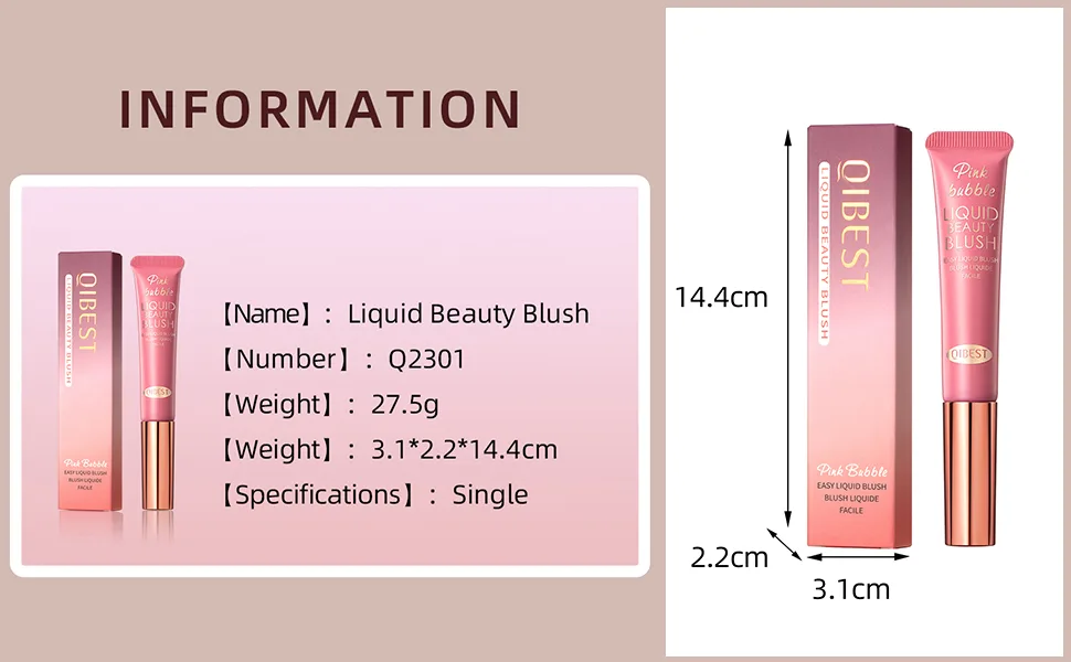 3pcs Liquid Blush Makeup Wand  Cream Liquid Blush with Cushion Applicator For Cheeks Tint Weightless Blendable Liquid Blush Stick Natural-looking  Glow Dewy Finish - use a flash wand on