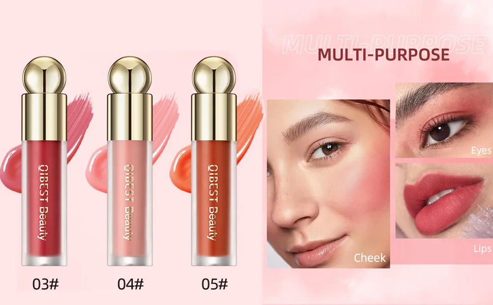 3PCS Soft Cream Blush Makeup Liquid Blush For Cheeks  Weightless  Long-Wearing  Smudge Proof  Natural-Looking  Dewy Finish  Skin Tint Blush Makeup(3 4 5) - multi-purpose
