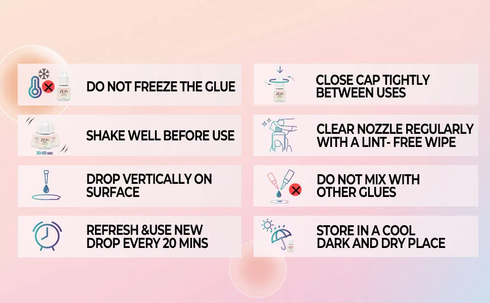 ZDSLASHES Black Eyelash Extension Glue - 11-Week Retention  0.5 Second Drying Time  Non-Irritating Formula for Professional Use - Ideal for Individual Semi-Permanent Eyelash Extensions - lash glue