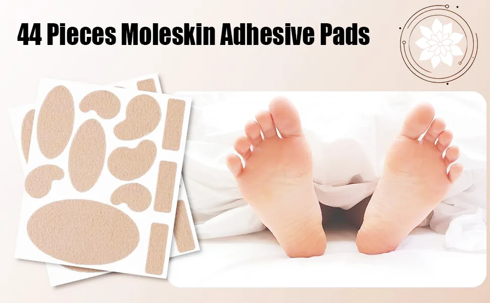 44 Pcs Moleskin Adhesive Pads Flannel Adhesive Pads Avoid Skin Blister for Foot Hand(Complexion) - product information 2