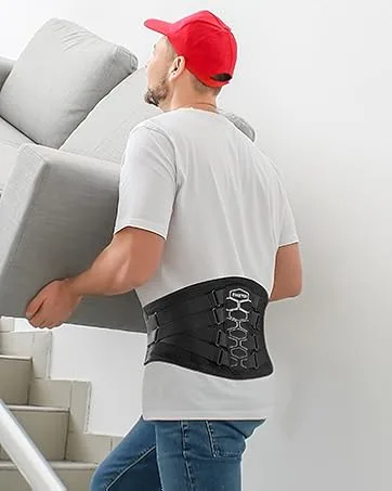 FREETOO Back Brace for Lower Back Pain Relief with Pulley System Lumbar Support Belt for Men & Women with Lumbar Pad  Ergonomic Design and Soft Breathable 3D Knit Material for Herniated Disc Sciatica High Support Large (... - back brace
