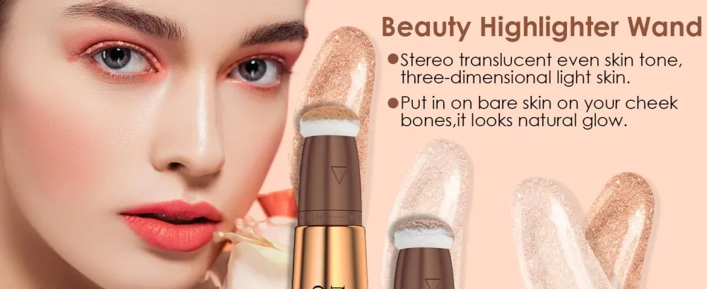POPMISOLER 3pcs Silky Cream Contour Wand Set  Blendable Liquid Highlighter Makeup Stick & Face Concealer Stick & Blush Stick with Cushion Applicator  Long Lasting Natural Liquid Bronzer Stick (3PCS) - highlighter stick