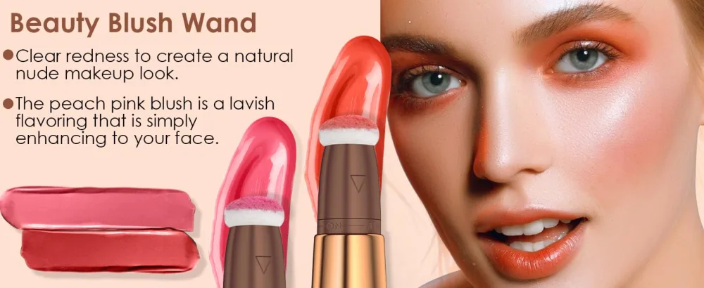 POPMISOLER 3pcs Silky Cream Contour Wand Set  Blendable Liquid Highlighter Makeup Stick & Face Concealer Stick & Blush Stick with Cushion Applicator  Long Lasting Natural Liquid Bronzer Stick (3PCS) - liquid blush
