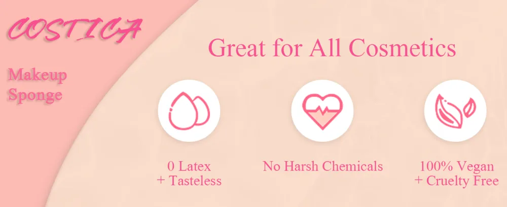 COSTICA Makeup Sponge Sets  8 Pcs Beauty Blender Sponge for Foundation  Cream  and Powder  Multi-colored with 2 Mini Makeup Sponges (Pink) - makeup sponge