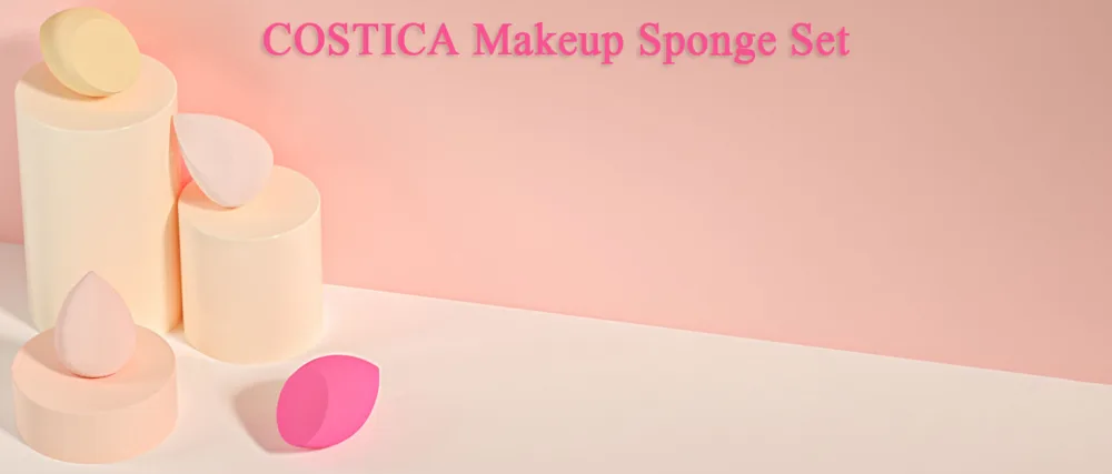 COSTICA Makeup Sponge Sets  8 Pcs Beauty Blender Sponge for Foundation  Cream  and Powder  Multi-colored with 2 Mini Makeup Sponges (Pink) - Triangle Shapes Makeup Sponges