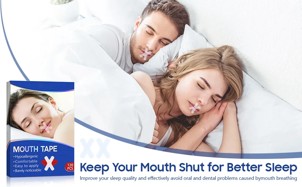 Advanced Gentle Sleep Strips Mouth Tape for Sleeping  Improve Breathing Mode Stop Snoring Mouth Tape for Nose Breathing & Better Sleep (120 PCS) - product information 1