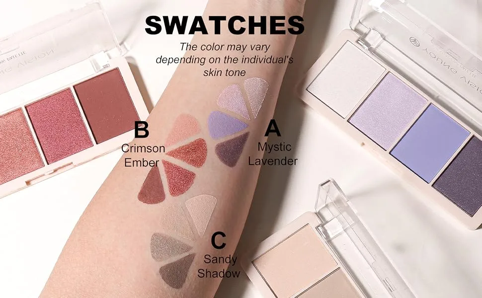 YOUNG VISION Earthy Elegance Brown Eyeshadow Palette - Sophisticated Matte and Shimmer Shades for Natural and Elegant Eye Looks Sandy Shadow - product information 3