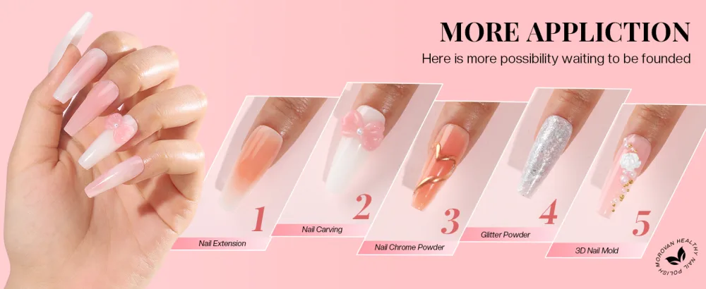 Morovan Solid Gel Builder for Nails Hard Gel for Nails Solid Builder Nail Gel Kit Non Sticky for Nail Extension Nail Curving with U V Light Base Coat Top Coat 3D Mold 6 Colors Solid building Gel - product information 6