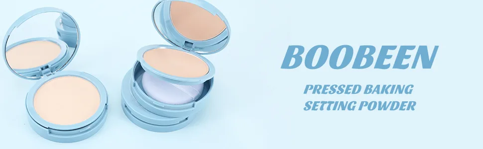 Boobeen Matte Setting Powder  Poreless Finishing Powder  Translucent  Lightweight  Compact Pressed Baking Powder Creates Soft Focus Effect 01 - product information 1