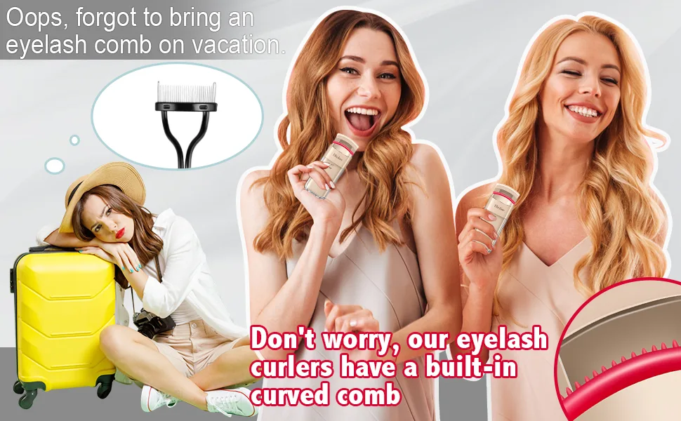 Hicdaw Heated Eyelash Curler Electric Eye Lash Curlers with Built-in Curved Comb Silicone Pad 2 Heating Modes Quick Natural Curling Long Lasting - eyelash curler