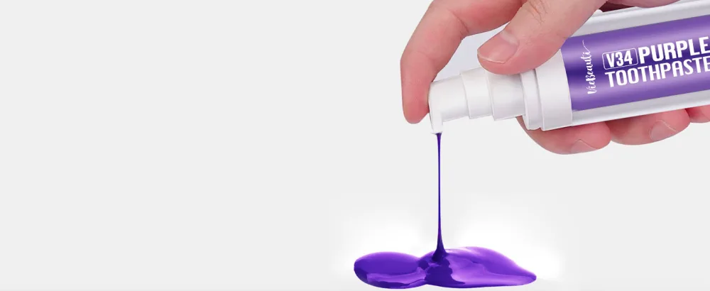 Viebeauti Purple Toothpaste for Teeth Whitening  Purple Colour Corrector  Teeth Whitening Toothpaste  Color Wheel Toothpaste  Dental Color Corrector  Teeth Whitener (1fl oz/30 ml) - Purple Toothpaste for Teeth Whitening
