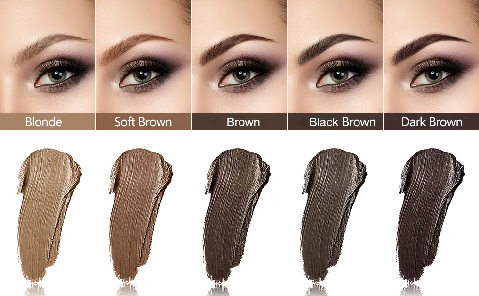 Eyebrow Stamp Kit Brow Stencil for Perfect Brows with 10Pc Eyebrow Stencils  Waterproof Eye Brow Pomade Long Lasting Brow Makeup  Pigmented & Easy to Use - Black Brown-B - eyebrow pomade