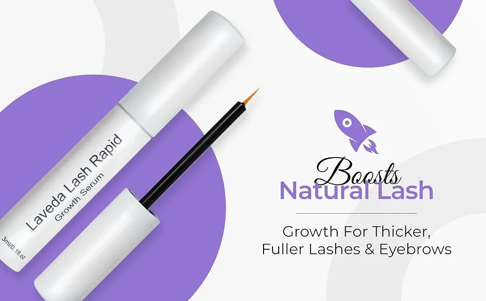 LAVEDA Premium Eyelash Growth Serum - New Formula - Eyelash Serum Boosts Natural Lash Growth for Thicker  Fuller Lashes and Eyebrows - Premium Eyelash Growth Serum