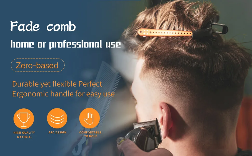 2 Pieces Fade Combs  Professional Barber Cutting Comb Heat Resistant Clipper Comb Blending Flat Top Comb for Men Salon Styling Tools   White - fade comb