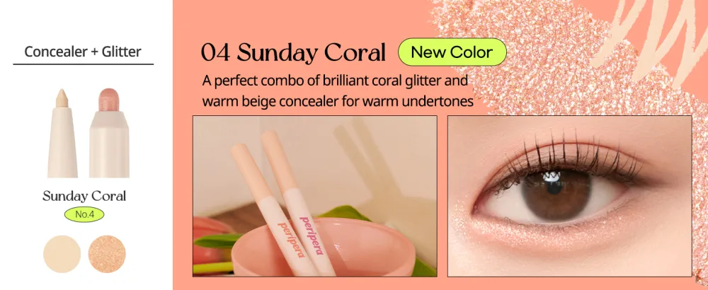 Peripera SUGAR TWINKLE DUO EYE STICK (004 SUNDAY CORAL) - product information 7