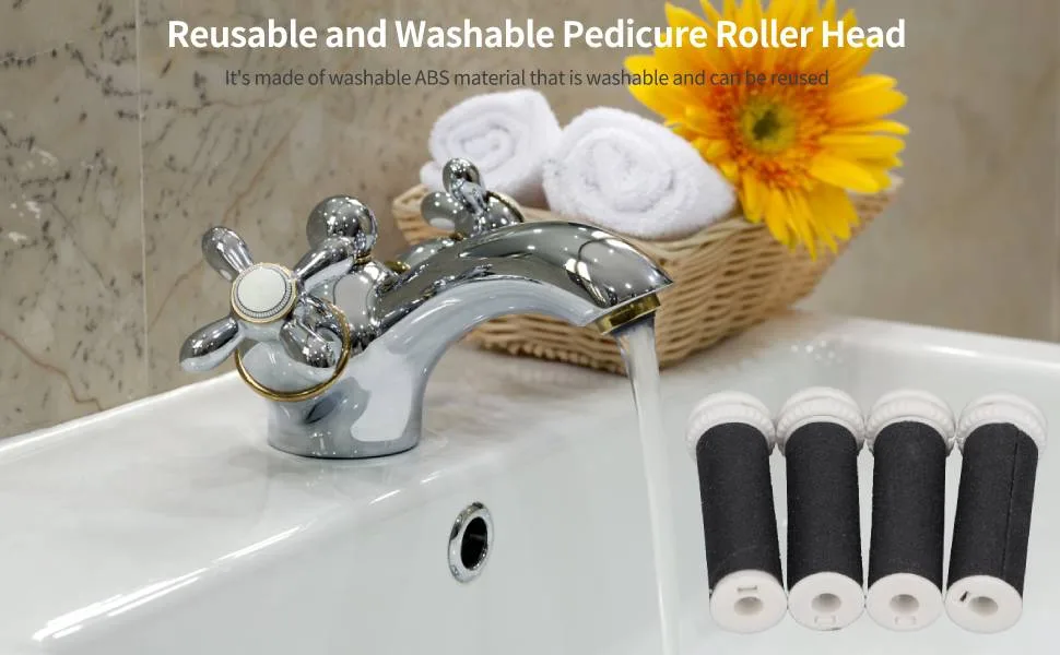 Foot File Replacement Roller  4pcs Micro Pedi Replacement Rollers Electric Pedicure Roller Head Refill Roller Head Replacement Foot File Grinding Tool Replacement Head - callus remover head