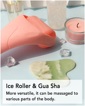huefull Ice Roller for Face with 2 Rollers and Gua Sha Facial Tools  Face Roller for Reducing Puffiness  Redness & Migraine Relief - Ice Face Roller Skin Care