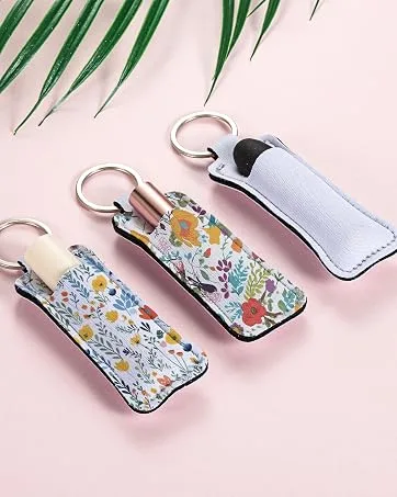 Valyria Sublimation Blanks Chapstick Holder Keychains Lipstick Holder Keychains Chapstick Holder Bulk (White (20 Pcs)) - Sulimation Blanks Keychain