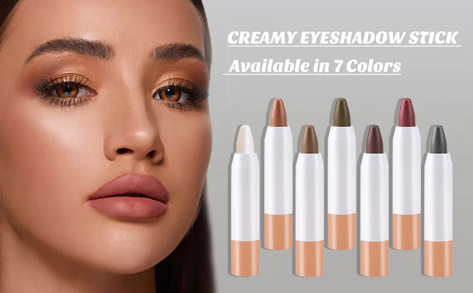 Boobeen Cream Eyeshadow Stick  Waterproof Shimmer Eye Shadow Pencil  Eye Brightener Crayon for Different Eye Makeup Effect 04 - product information 2