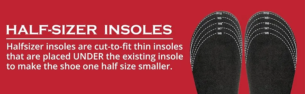 Sloggers Half-Sizer Insoles for Men - Size Adjust for Large Outdoor Muck Boots & Shoes for Perfect Comfort (Size 11/12) - halfsizer insoles