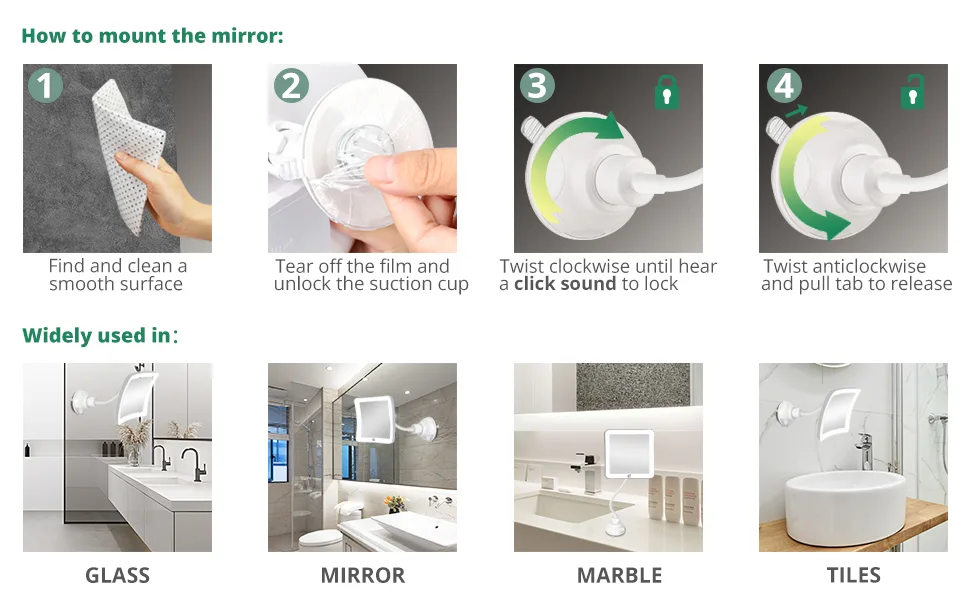 Fabuday Flexible Gooseneck 20X Lighted Magnifying Mirror  Upgraded Lighted Makeup Mirror with Magnification  LED Magnified Mirror for Bathroom  Portable Travel Mirror  Square - product information 14