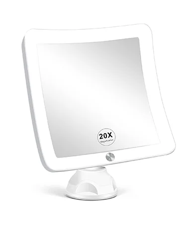 Fabuday Flexible Gooseneck 20X Lighted Magnifying Mirror  Upgraded Lighted Makeup Mirror with Magnification  LED Magnified Mirror for Bathroom  Portable Travel Mirror  Square - product information 7