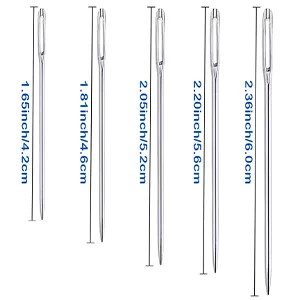 25 PCS Large Eye Sewing Needles  Sewing Sharp Needles  Stainless Steel Embroidery Thread Needle  Handmade Yarn Knitting Needles Leather Needle - 5 sizes