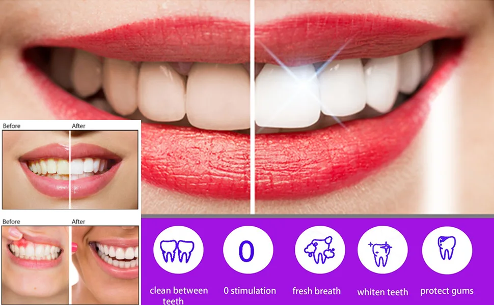 Purple Toothpaste for Teeth Whitening 2pcs Teeth Refresher Purple Color Corrector Booster Toothpaste 3D Teeth Whitening Kit for Tooth Stain Removal Enhances Tooth Brightness - Purple toothpaste