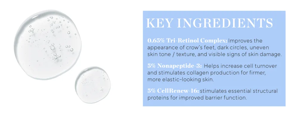 HydroPeptide Retinol Eye Renewal Lifting & Firming Eye Balm with 0.65% Universal Tri-Retinol Complex  0.5 Ounce - ingredients