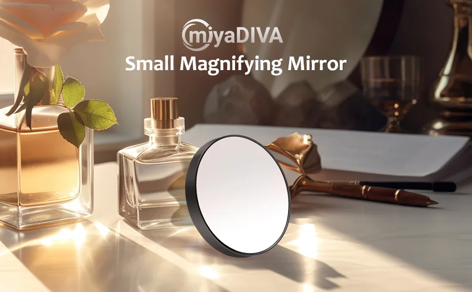 MIYADIVA 30X Magnifying Mirror  Small Magnifying Mirror with Suction Cup and Tweezers  As a Travel Mganifying Mirror  Compact Mirror Set for Plucking Eyebrows 3.5 Inches - 30x magnifying mirror