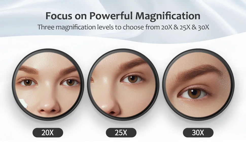 MIYADIVA 30X Magnifying Mirror  Small Magnifying Mirror with Suction Cup and Tweezers  As a Travel Mganifying Mirror  Compact Mirror Set for Plucking Eyebrows 3.5 Inches - magnifying mirror suction cup