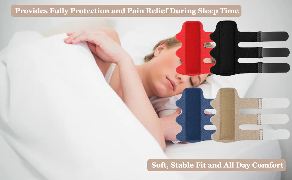 Upgraded Finger Splints (4Pcs)  Trigger Finger Splint Finger Brace with 3 Fixing Strap for Mallet Finger  Broken Finger Protector  Knuckle Immobilization  Straightening Support  Arthritis Pain Relief - Soft, stable fit and all day comfort