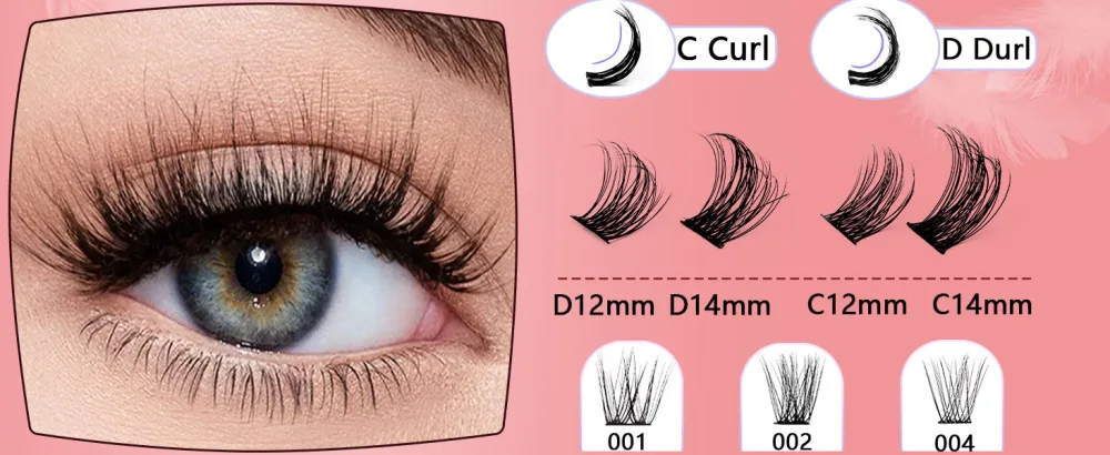Miuffue C Curl DIY Lash Extension Kit  10Pcs 14mm Lash Clusters with Lash Bond & Seal Lash Applicator Tool  Lash Glue Starter Kit for Self Application  Quick & Easy (Fluffy Style) KIT-001-C Curl-14mm - diy lash clusters