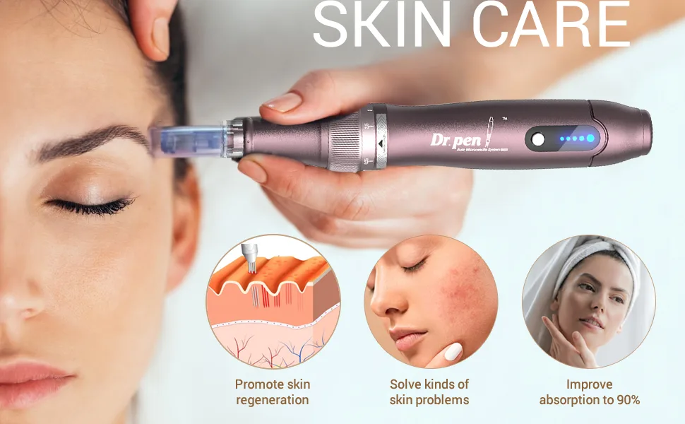 Dr Pen Ultima A10 Microneedling Pen Professional Derma Pen Adjustable Microneedle Dermapen for Home Use 12pins*2pcs 36pins*4pcs 42pin*2pcs Nano-R*2pcs - derma pen