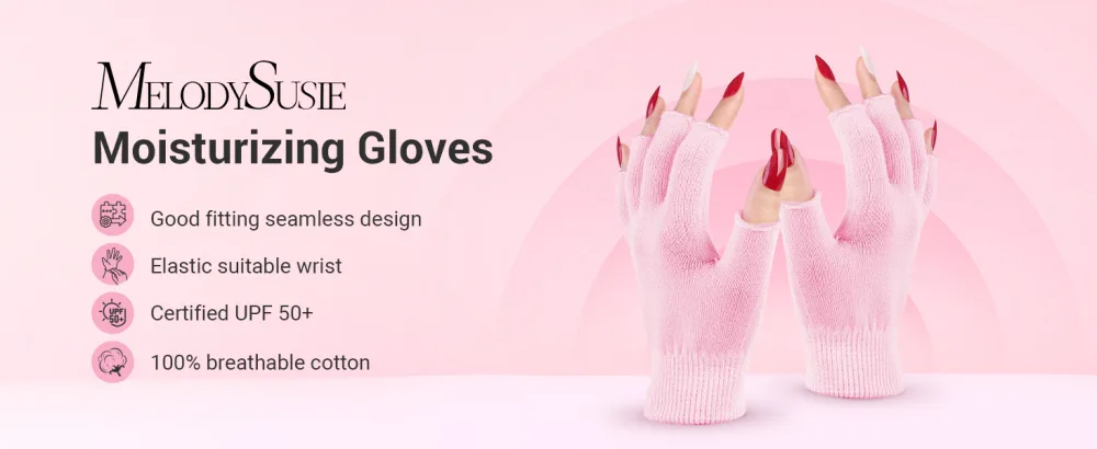 Melodysusie Moisturizing Gloves Fingerless Moisture Gloves Soft Moisturizing Gloves Overnight for Dry Rough and Cracked Hands  Only for Small Hands - gloves