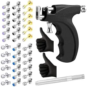 Professional Ear Piercing Kit with 36 Diamond Stud Earrings and Black Ear Piercing Gun 8 Alcohol Pad for Salon and Home Use - B0BZVV4D73.MAIN