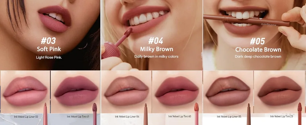 Peripera INK VELVET LIP LINER (001 ROSY NUDE) - #3~5.pc