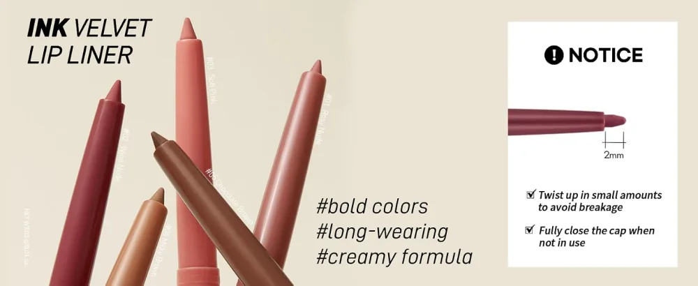 Peripera INK VELVET LIP LINER (001 ROSY NUDE) - features.pc
