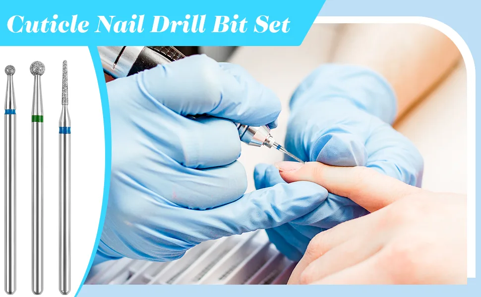 Difenni Cuticle Drill Bit Cuticle Drill Bits for nails 3pcs Diamond Nail Drill Bits for 3/32''Electric Nail File Machine Pedicure Tool - 3pcs Diamond Nail Drill Bits