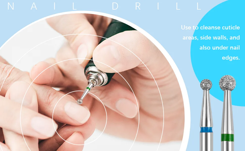 Difenni Cuticle Drill Bit Cuticle Drill Bits for nails 3pcs Diamond Nail Drill Bits for 3/32''Electric Nail File Machine Pedicure Tool - 3pcs Diamond Nail Drill Bits 3