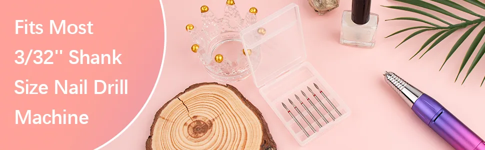 Difenni Cuticle Drill Bit Nail Drill Bits Flame Cuticle Clean Drill Bit for 3/32''Electric Nail File Machine Cuticle Bit Nail Prep Tool Red-Flame - Flame Cuticle Clean Drill Bit5