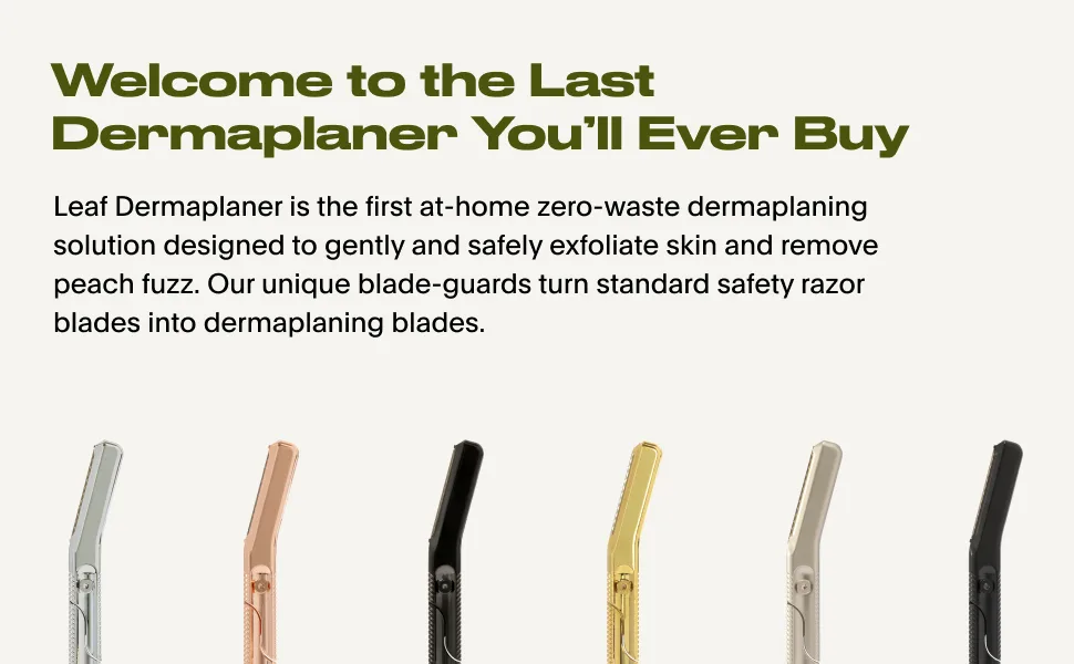 The Leaf Dermaplaner  Rose Gold - Plastic-Free Facial Razor and Exfoliating Tool - Leaf Dermaplaner - Zero-Waste At-Home Dermaplaning