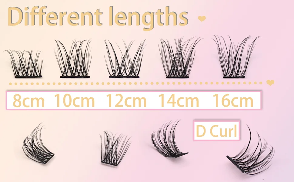 Losha Individual Lashes 72 Pcs Cluster Lashes Extension 8-16mm Mixed D Curl Lash Clusters Soft Thin Band DIY Eyelash Extensions Wispy False Eyelashes for Personal Makeup| B10-8-16mm Mix 8-16mm B10-D Curl - lash cluster-2