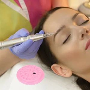 G2PLUS False Eyelashes Glue Holders  100 PCS Disposable Eyelash Glue Holder Plastic Glue Pallet Pad for Eyelash Extensions (Pink) - lash glue holder